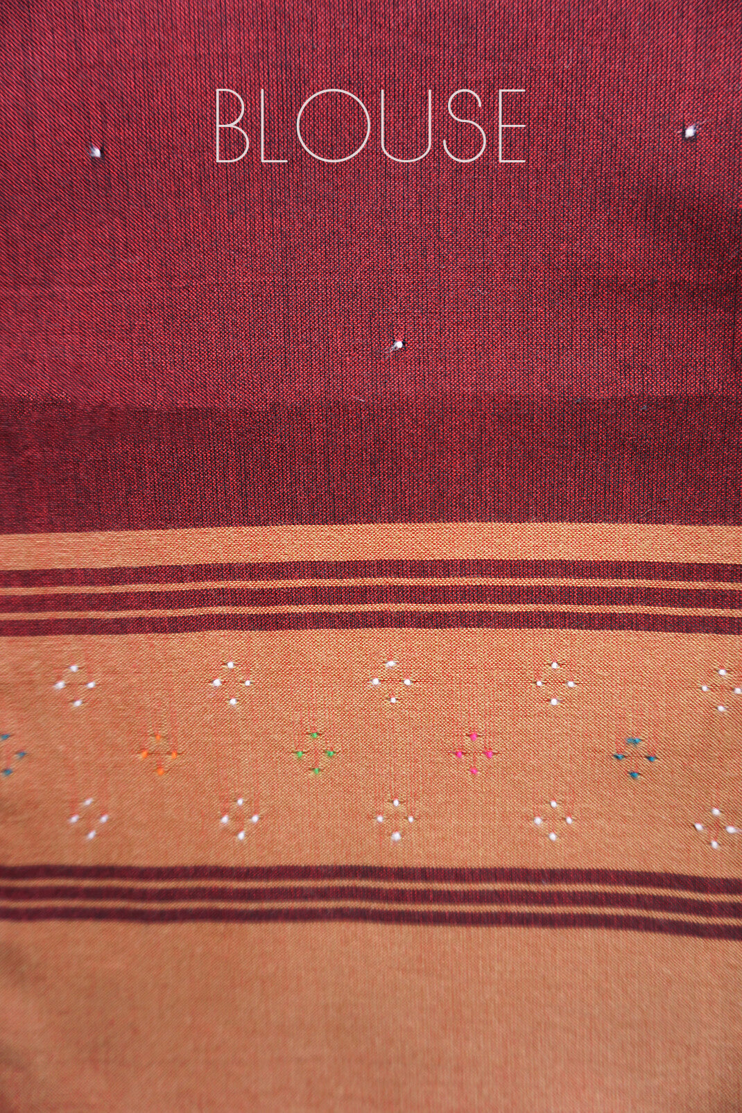 Salmon orange Tangaliya cotton saree - Niram Neela