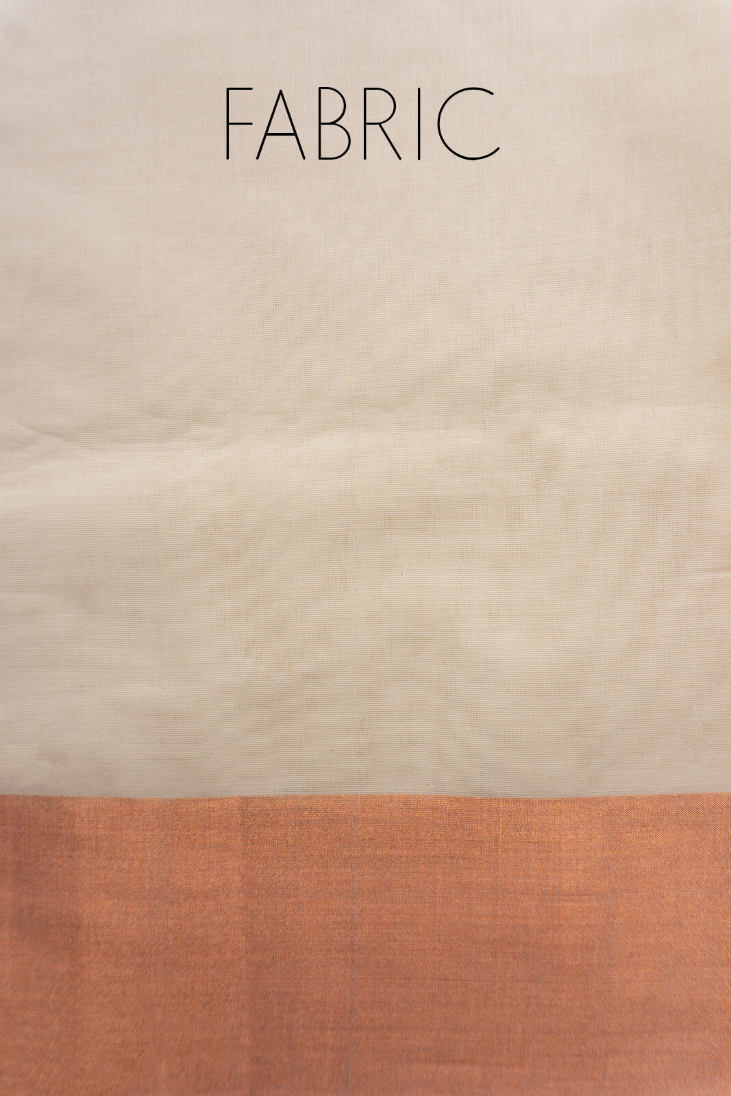 Ivory and copper Kasavu cotton saree - Niram Neela