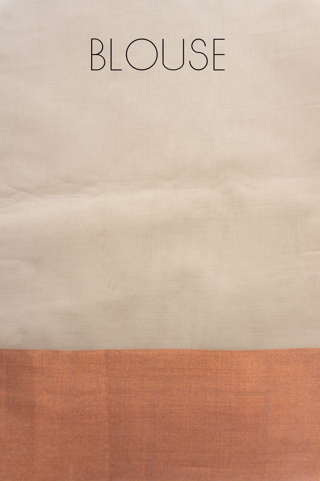 Ivory and copper Kasavu cotton saree - Niram Neela