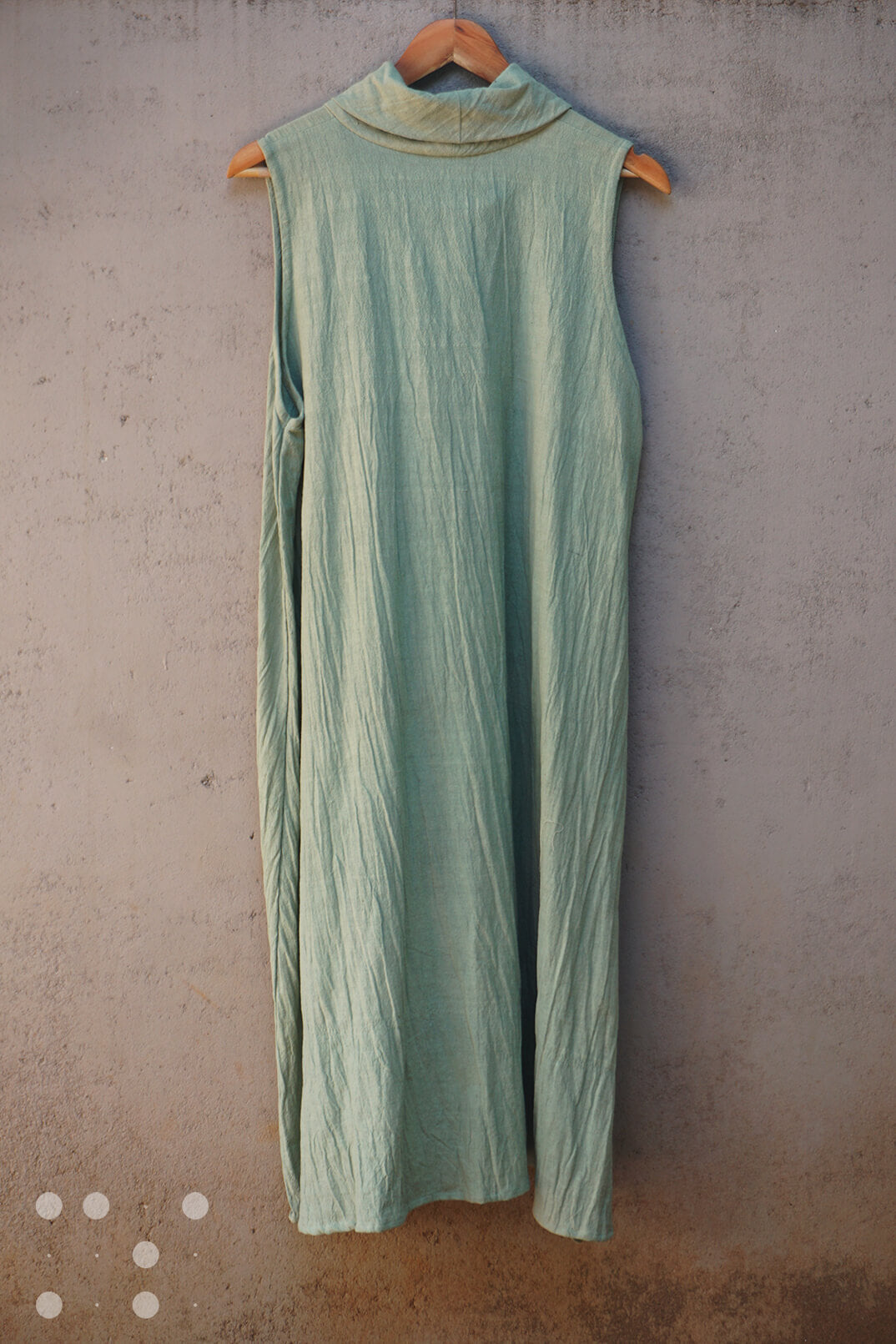 Cowl collar dress in sage green - Niram Neela