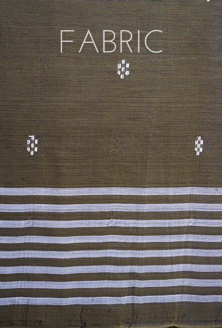 Khaki green Gollabhama cotton saree - Niram Neela