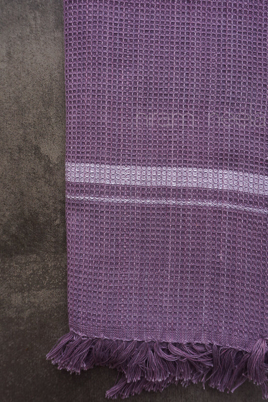 Purple cotton waffle towels | Bath linen by Niram Neela