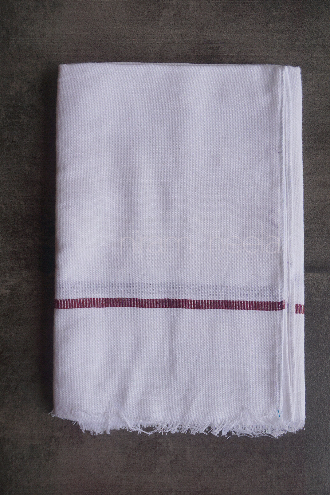White cotton bath towel | Handloom Kerala thorthu by Niram Neela