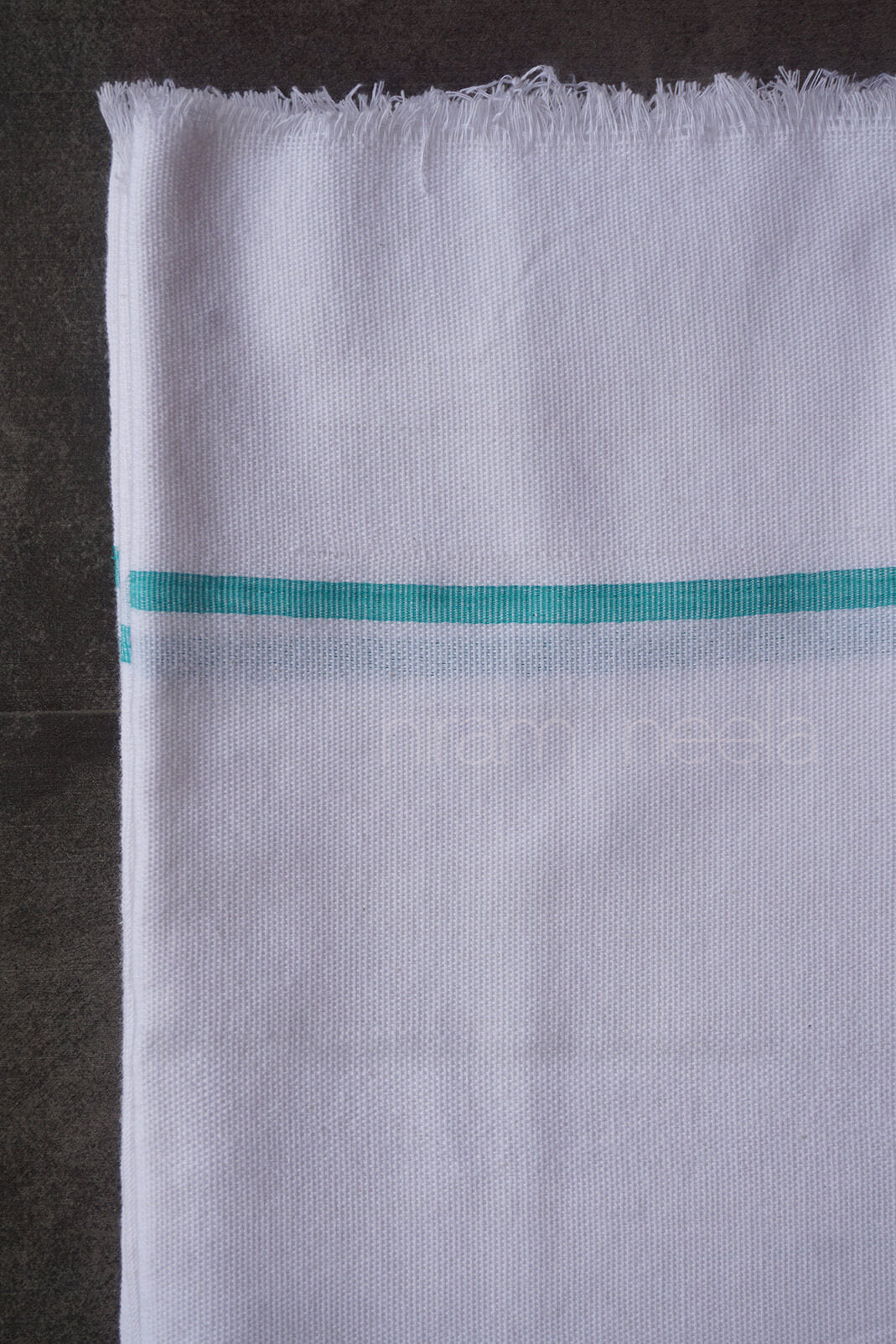 White cotton bath towel | Handloom Kerala thorthu by Niram Neela