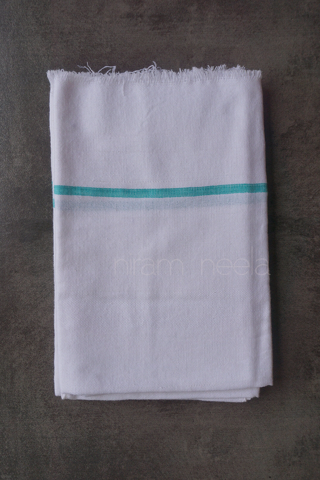 White cotton bath towel | Handloom Kerala thorthu by Niram Neela