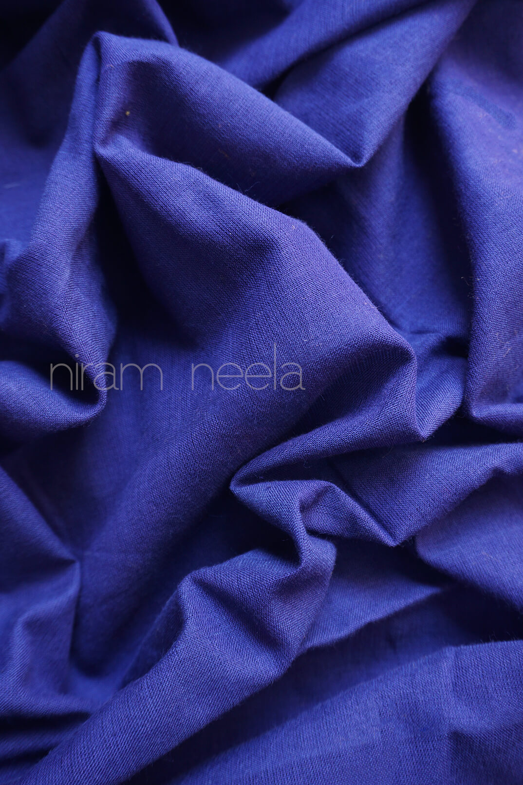 Navy blue Ilkal cotton saree - Niram Neela