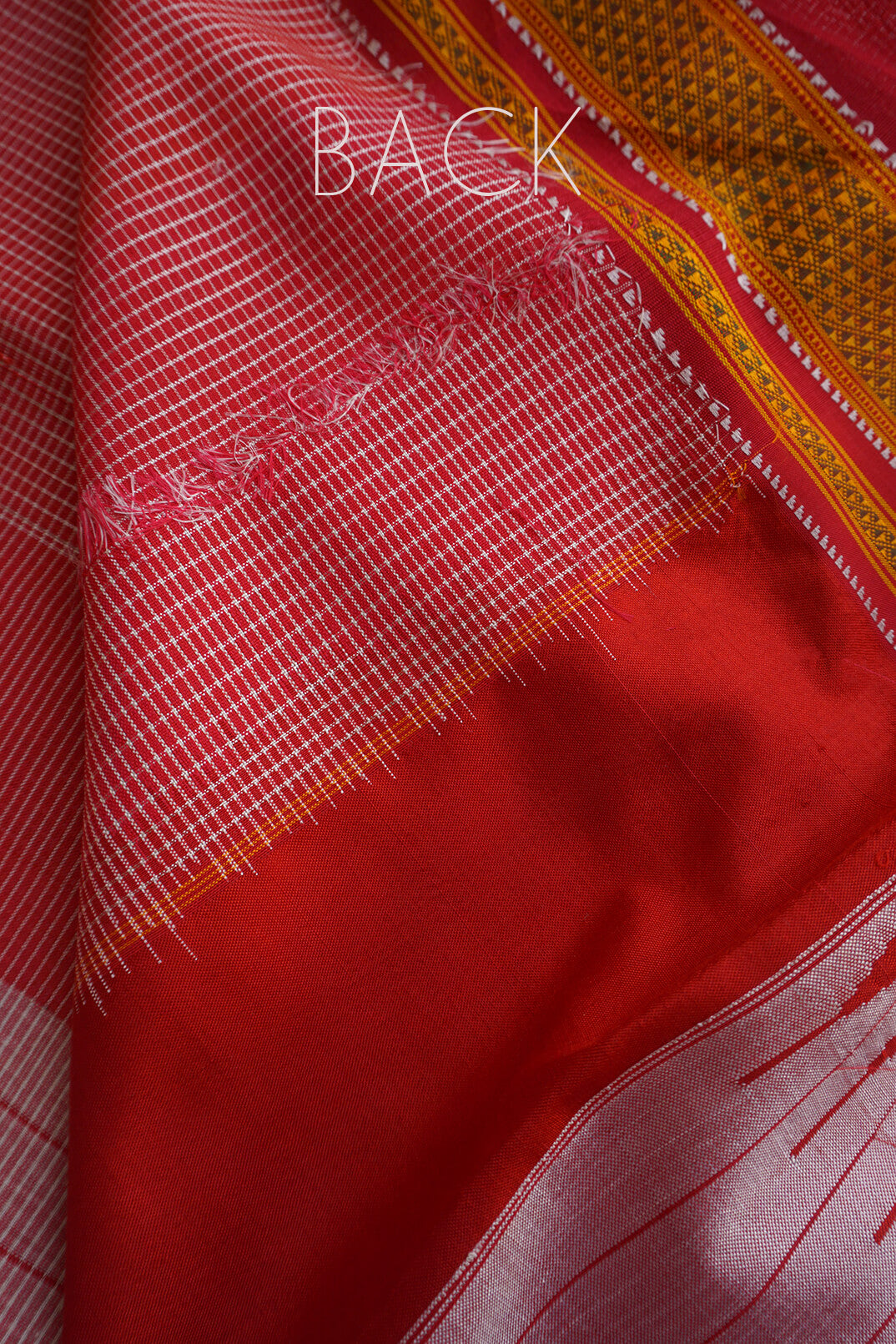 Red checkered Ilkal viscose cotton saree | Niram Neela