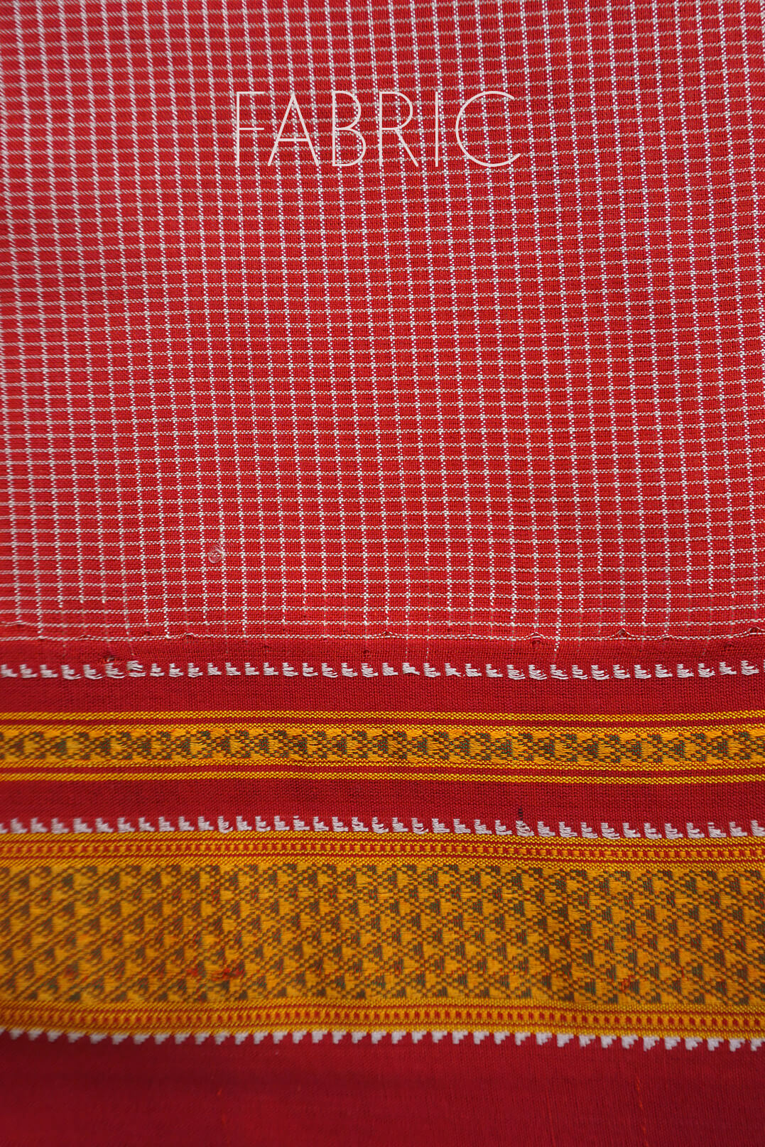 Red checkered Ilkal viscose cotton saree | Niram Neela