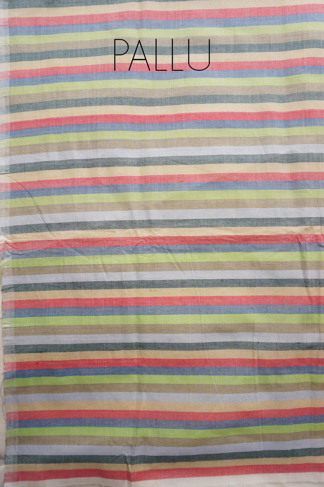 Ivory and multicolour Kasavu cotton saree - Niram Neela