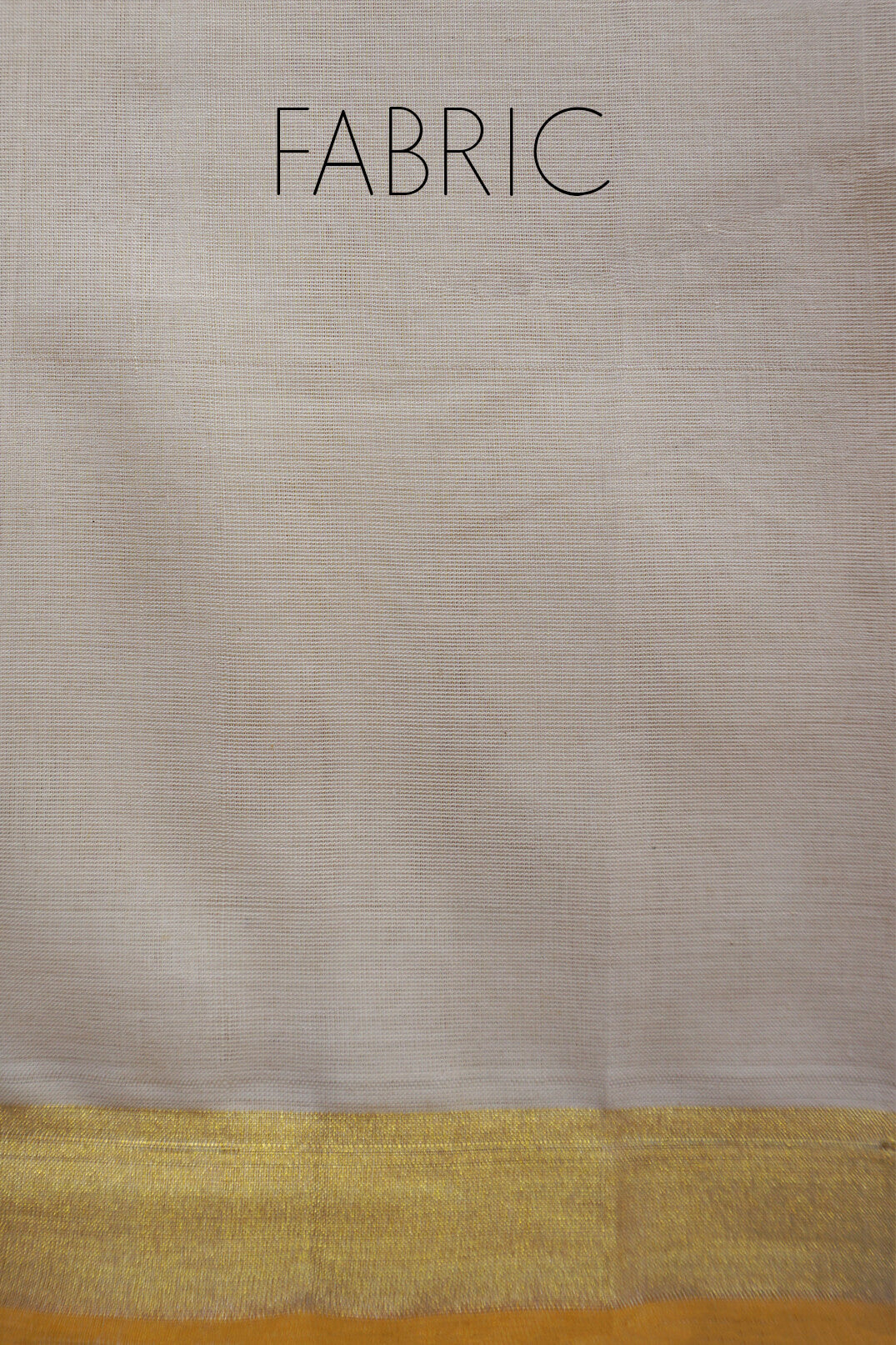 Ivory, yellow and gold Kasavu cotton saree | Niram Neela