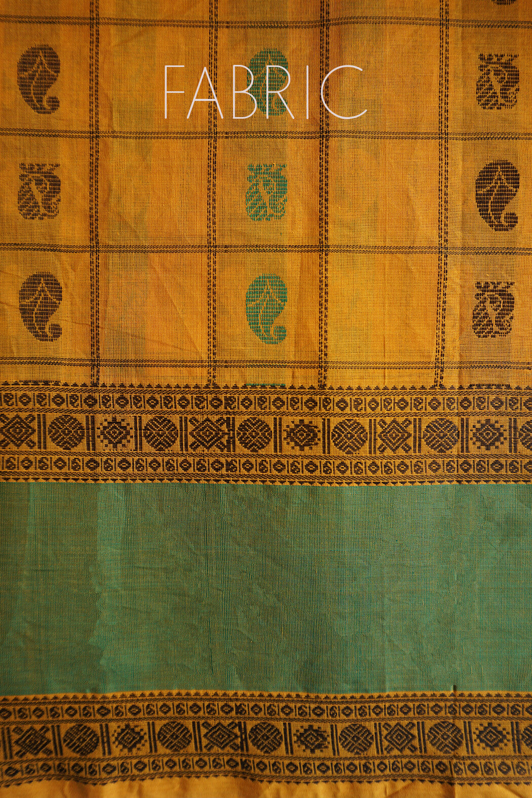 Yellow and green aayiram butta Kanjivaram cotton saree - Niram Neela