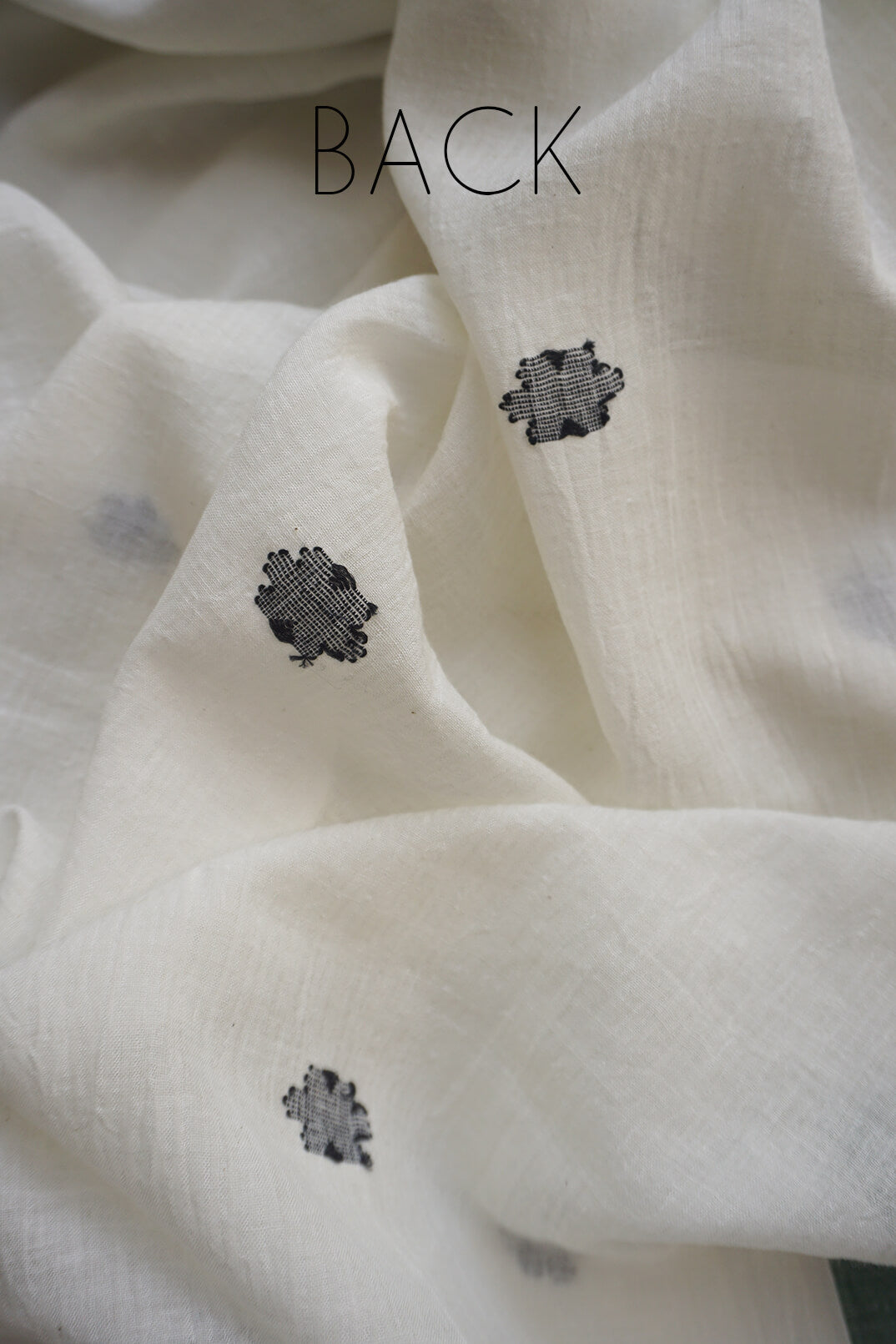 White and black Bengal jamdani handloom silk cotton saree | Niram Neela