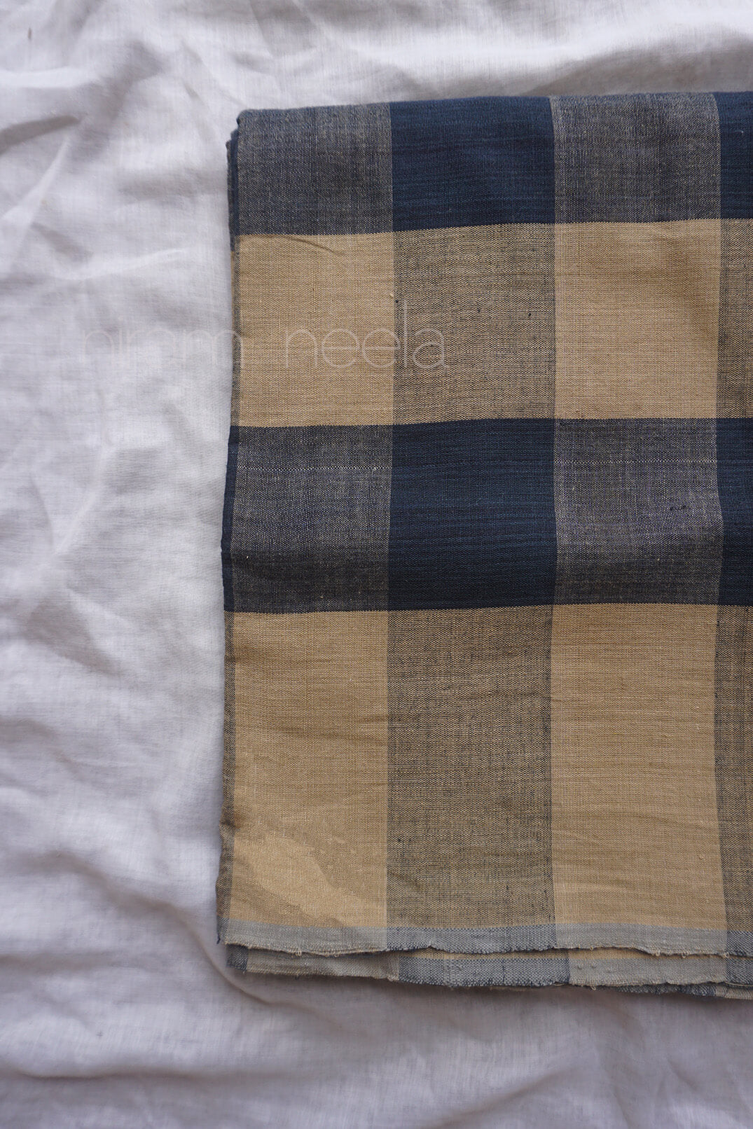 Black and brown check handwoven cotton lungi |  Men's lungi