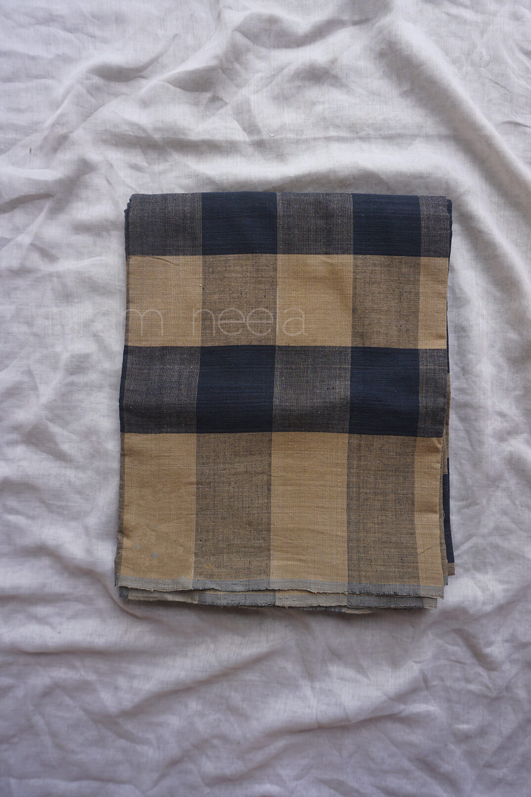 Black and brown check handwoven cotton lungi |  Men's lungi