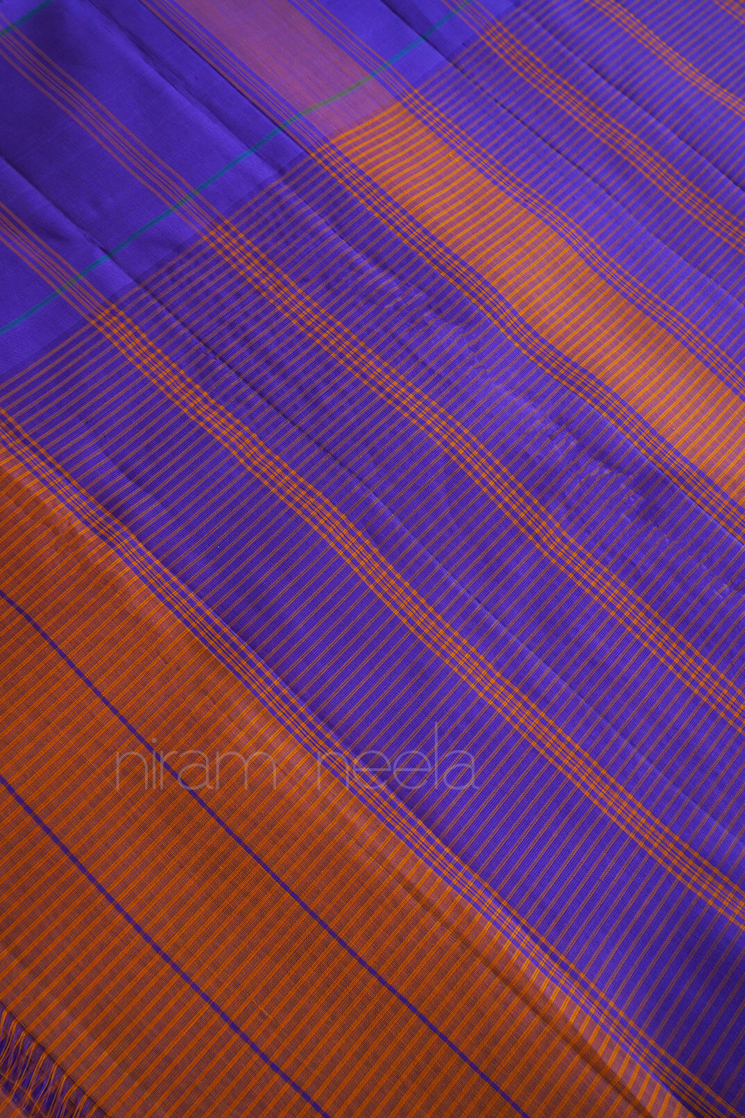 Purple and yellow Koorainadu silk cotton saree |  Niram Neela