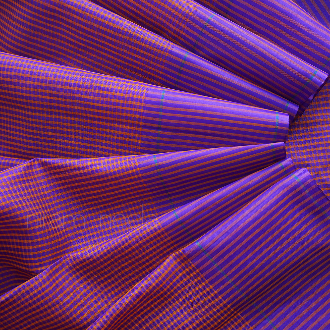 Purple and yellow Koorainadu silk cotton saree |  Niram Neela