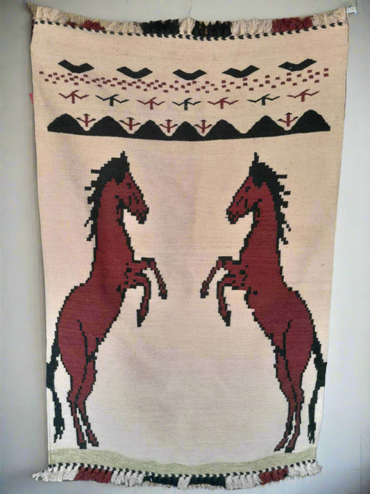 Indian handmade Kharad dhurrie | Home decor by Niram Neela
