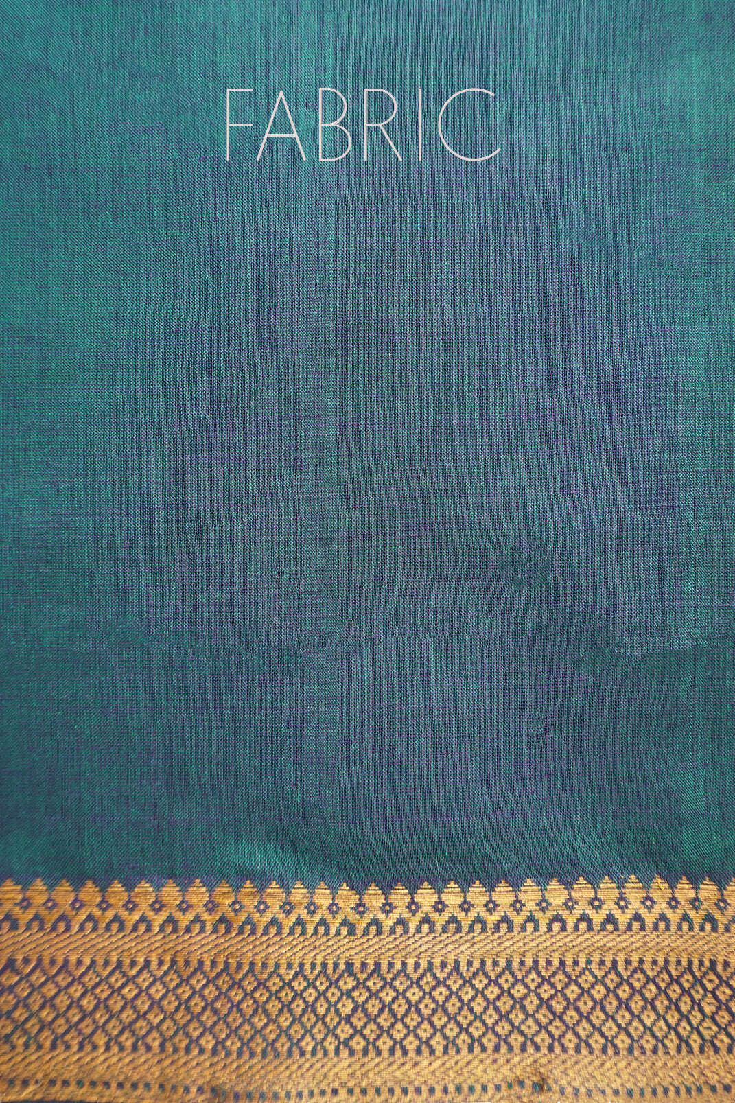 Green and gold Mangalagiri cotton saree with Nizam border | Niram Neela