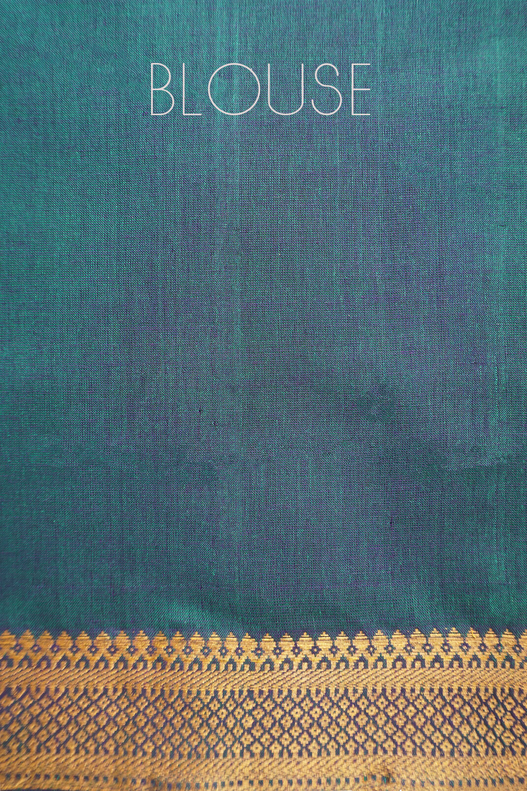Green and gold Mangalagiri cotton saree with Nizam border | Niram Neela
