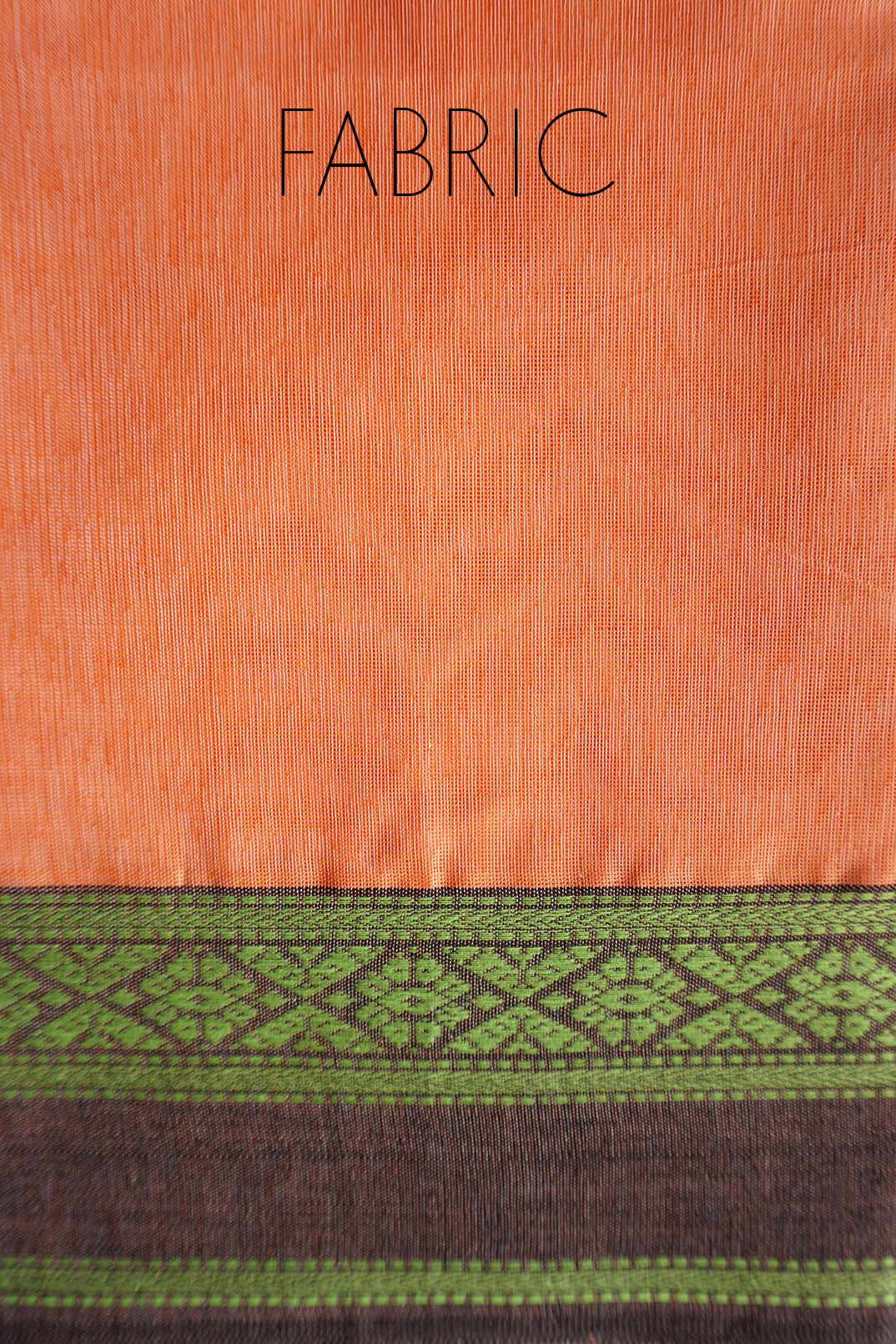 Peach and black Mangalagiri cotton saree - Niram Neela