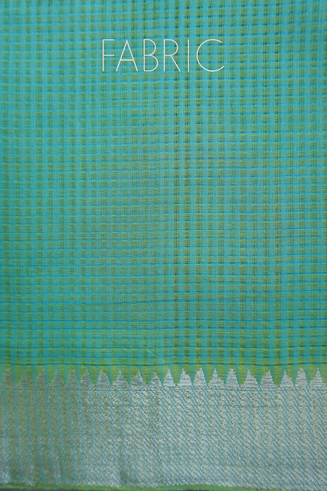 Teal and silver Mangalagiri handloom cotton saree | Niram Neela