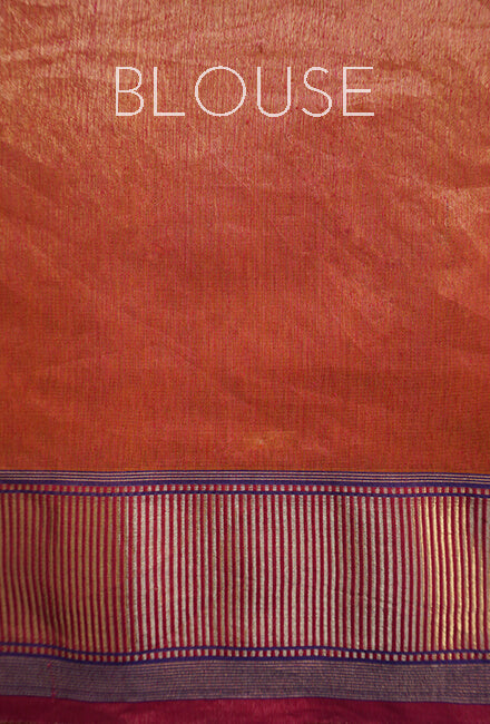 Yellow and pink Maheshwari silk cotton saree - Niram Neela