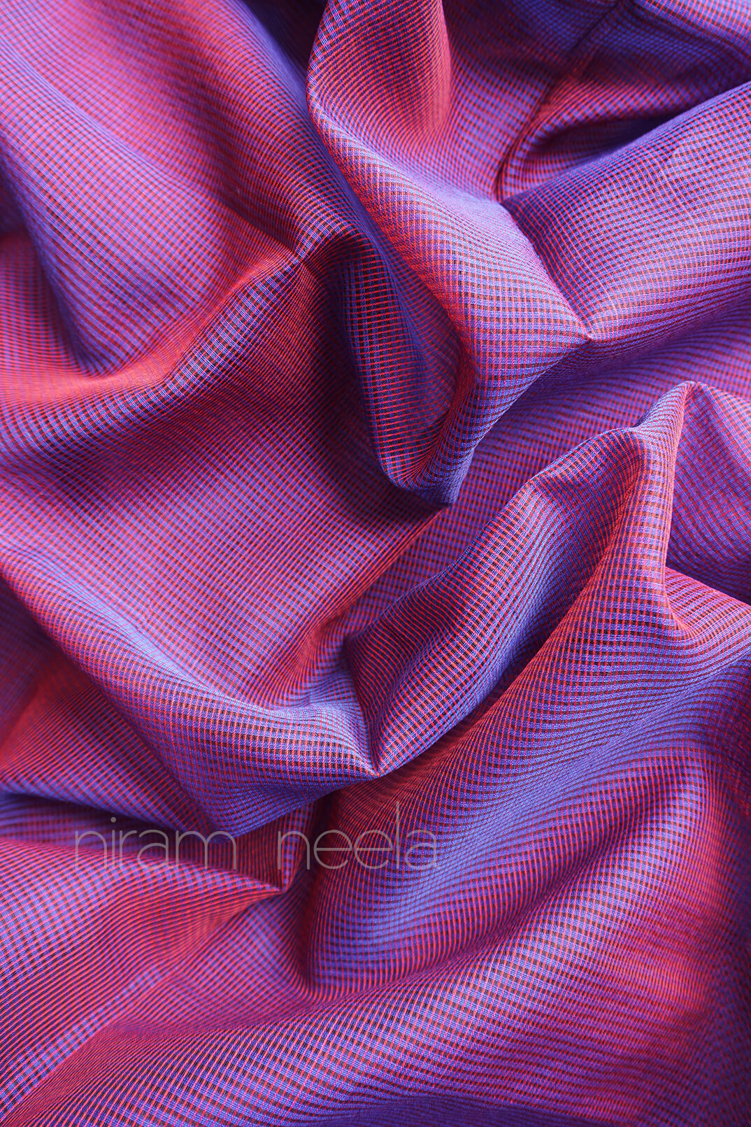 Violet and black Maheshwari silk cotton saree | Festive edit by Niram Neela