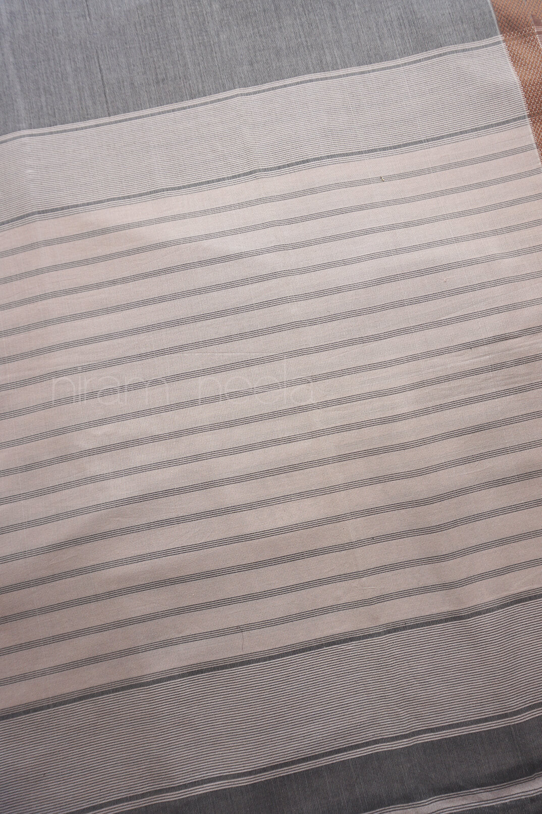 Grey and brown Maheshwari pure cotton saree | Niram Neela