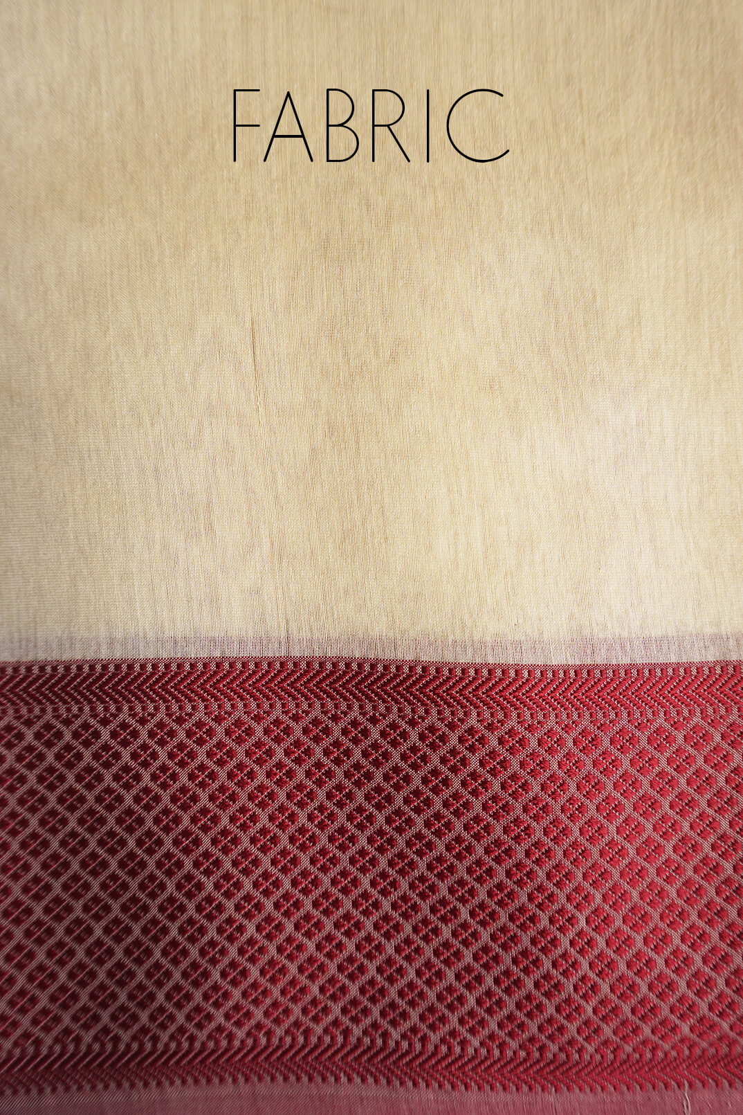 Cream and red Maheshwari silk cotton saree | Workwear sarees by Niram Neela