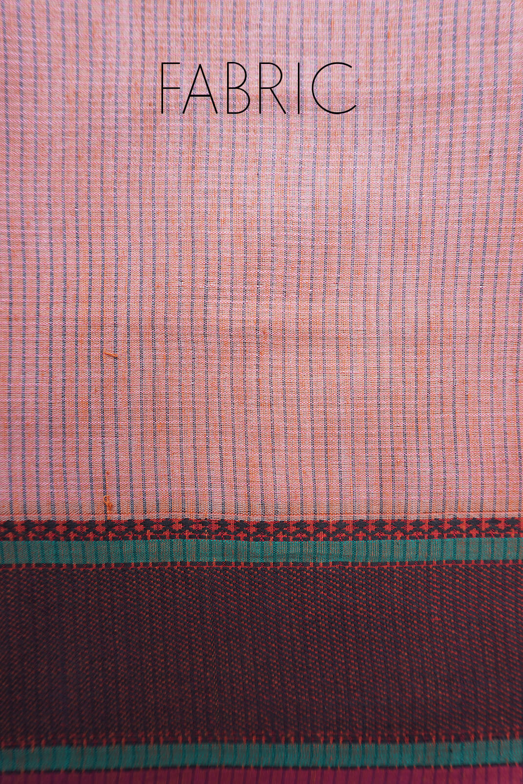 Peach and black Maheshwari handspun silk cotton saree - Niram Neela