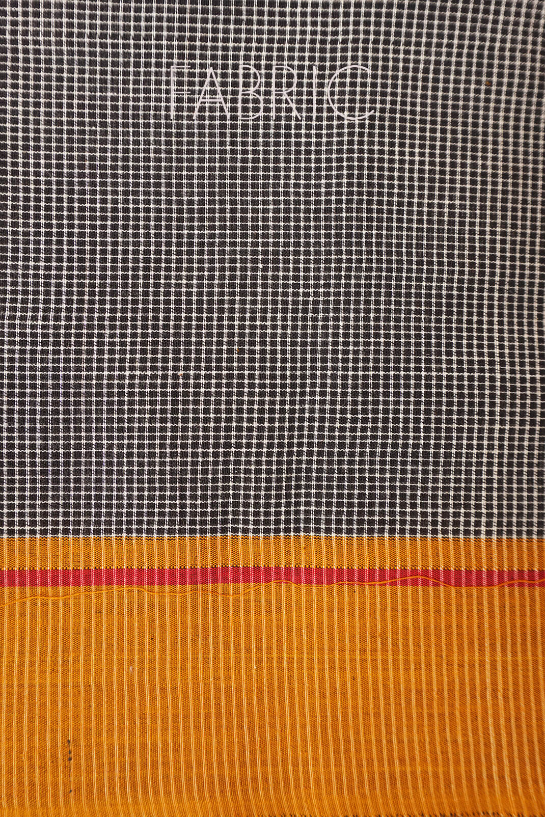 Black with red and yellow Patteda anchu cotton saree - Niram Neela