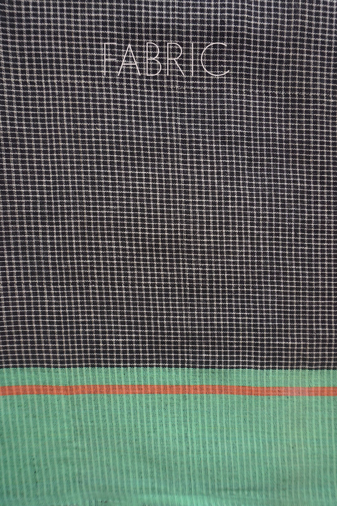 Black with teal and peach ganga jamuna Patteda anchu cotton saree | Niram Neela