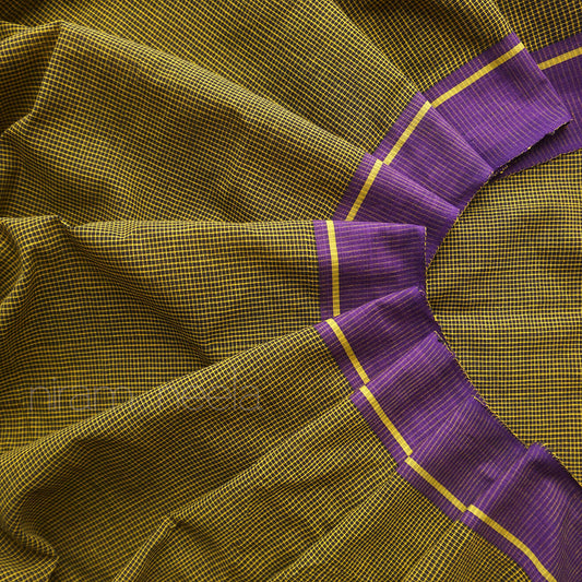Olive and violet Patteda anchu cotton saree | Niram Neela