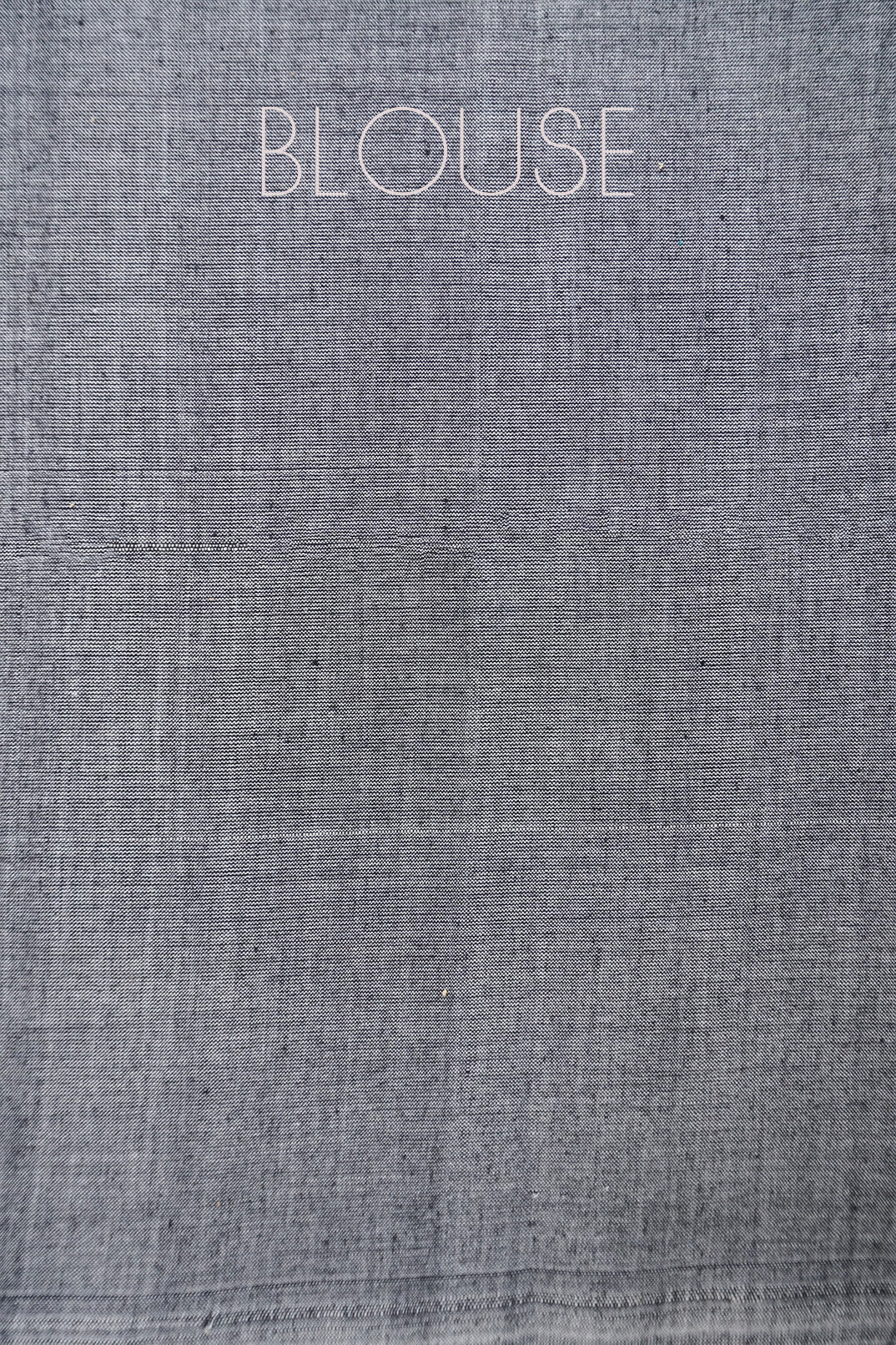 Blue and grey Pochampally Ikat cotton saree - Niram Neela