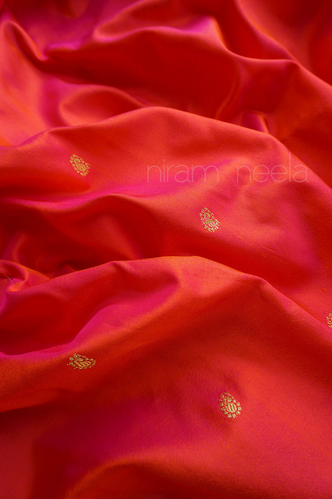 Orange and lime green Paithani silk saree | Niram Neela