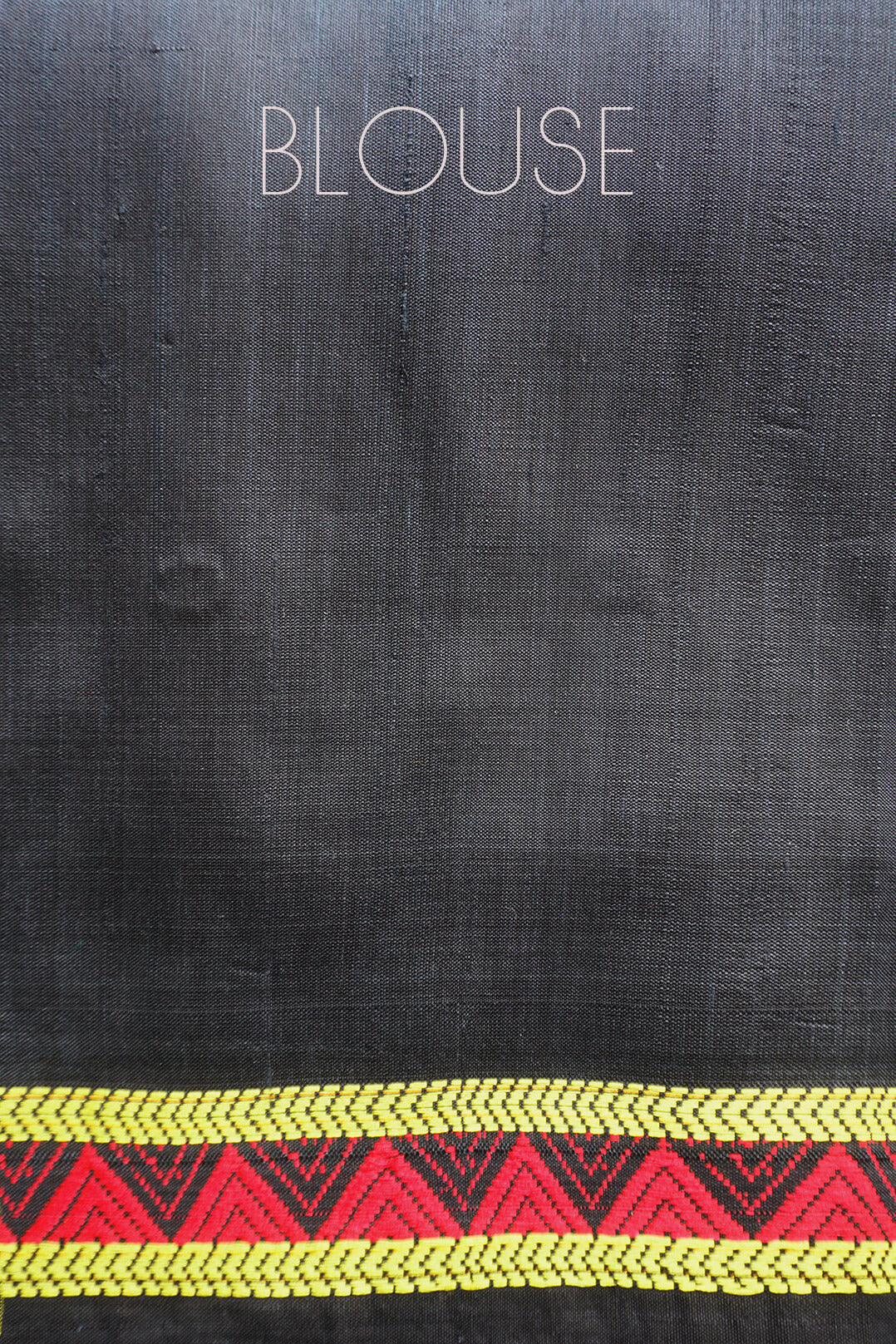 Blue and black Dongria silk saree - Niram Neela