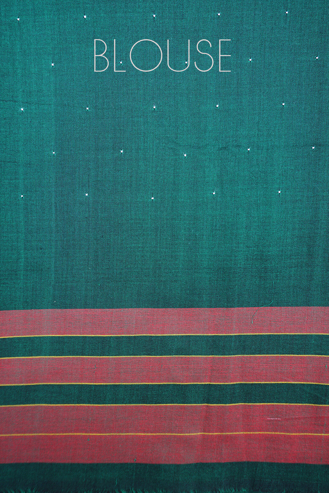 Green and red Tangaliya cotton saree - Niram Neela