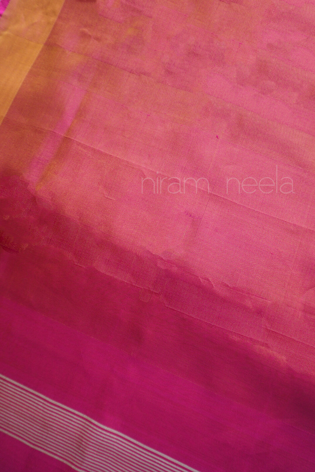 Ivory and pink Uppada silk tissue saree | Niram Neela