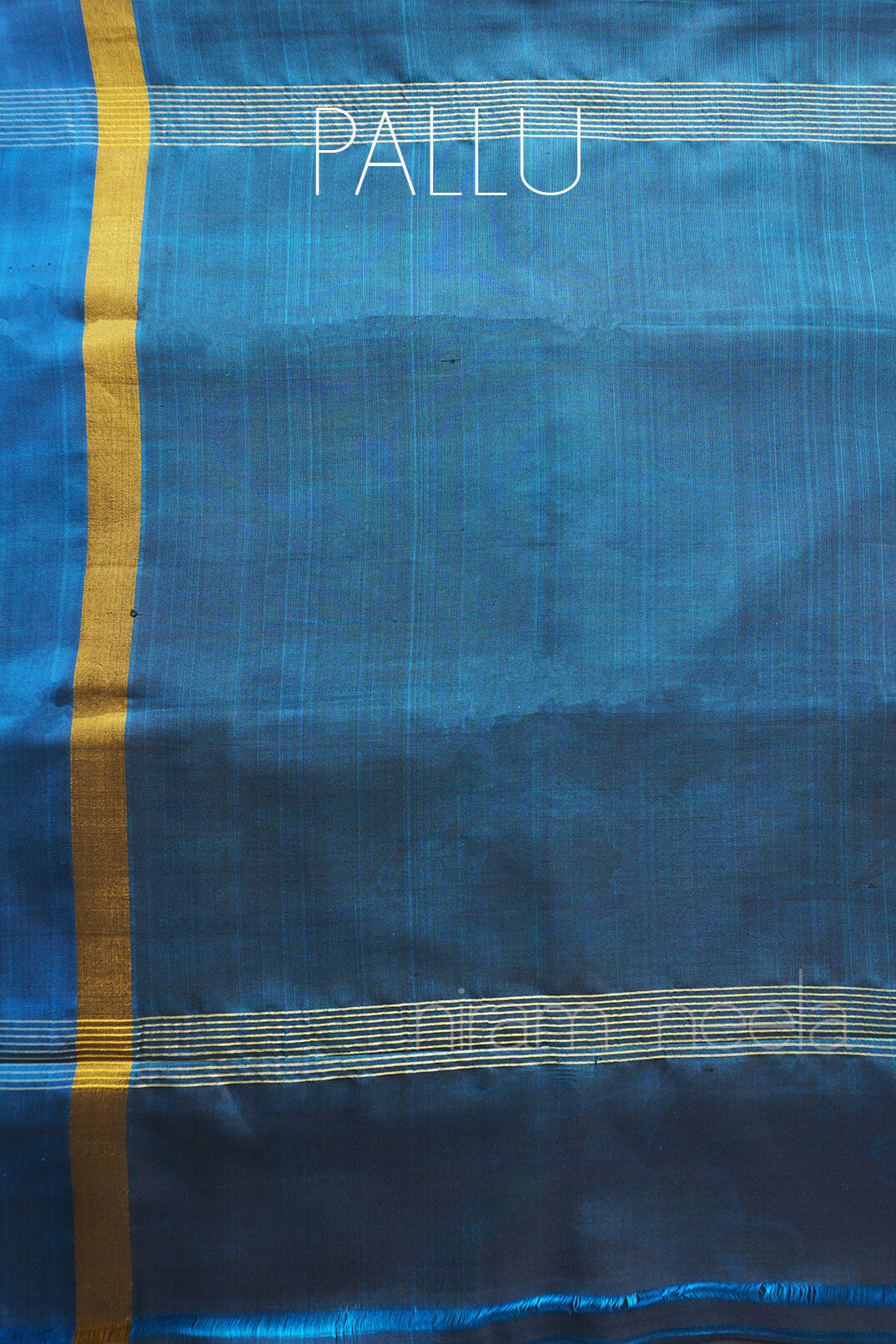 Grey and blue Uppada soft silk saree | Niram Neela 