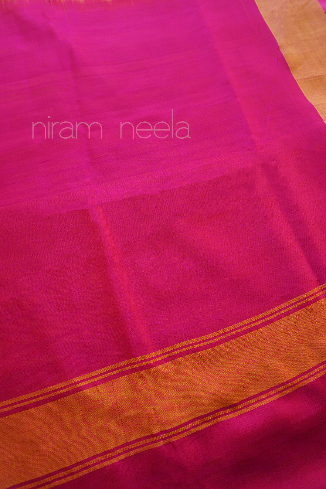 Yellow with pink Uppada soft silk partywear saree | Niram Neela