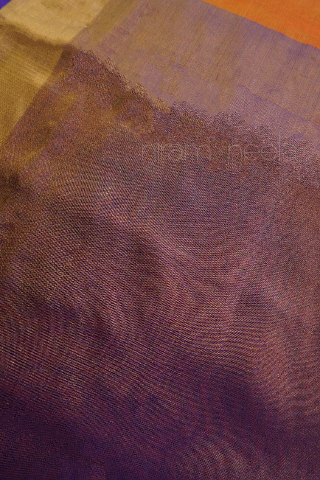 Orange and violet uppada silk tissue saree from Niram Neela