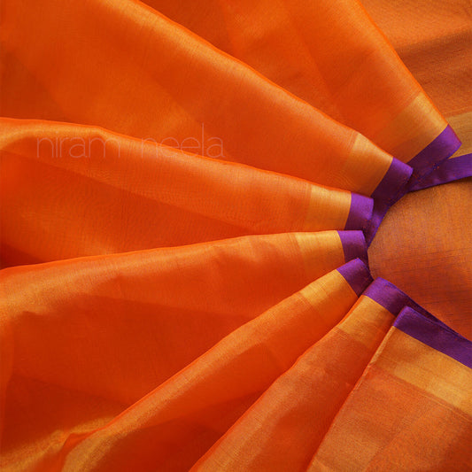 Orange and violet uppada silk tissue saree from Niram Neela