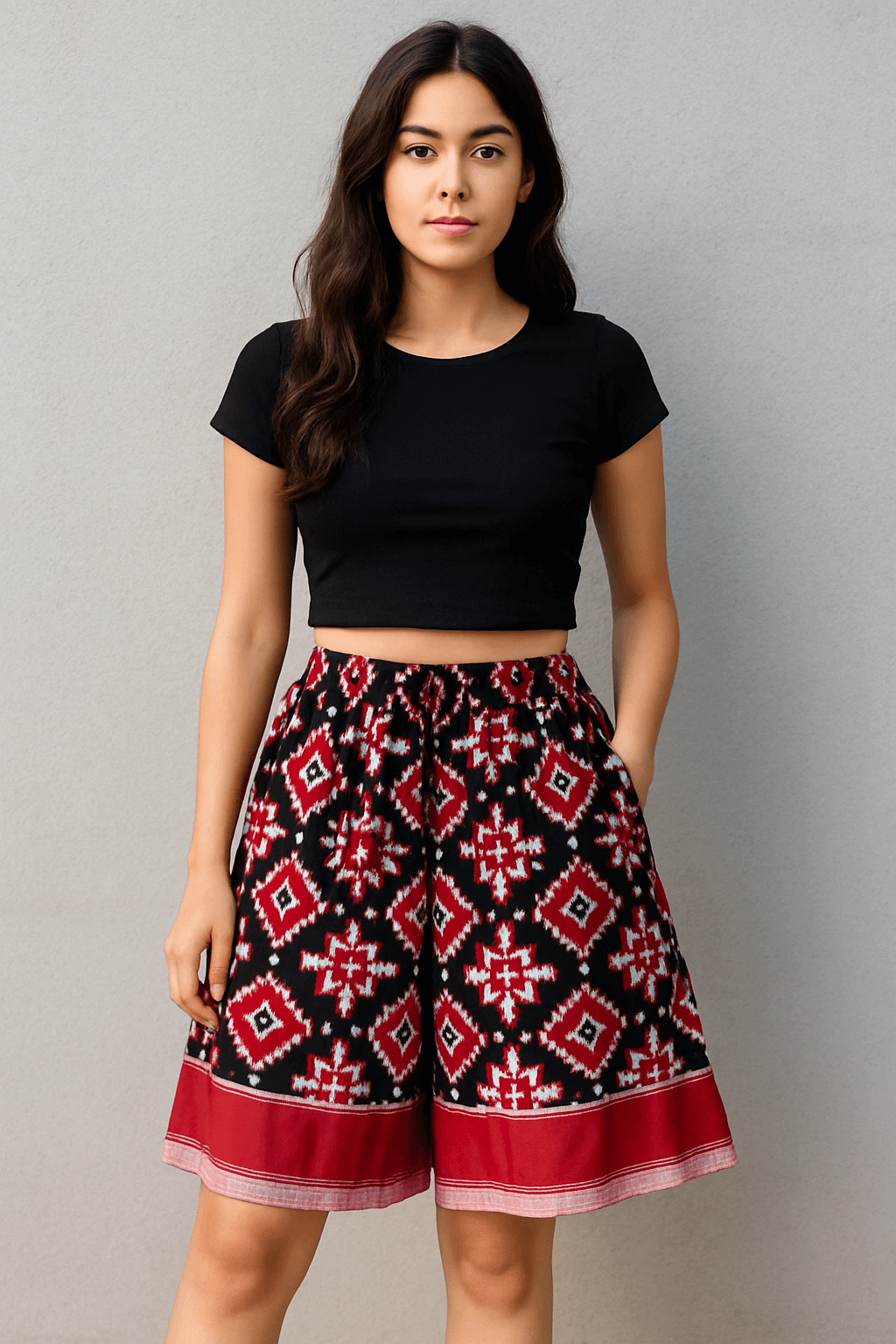 Mini culottes in Telia rumal - Braille by Niram Neela 