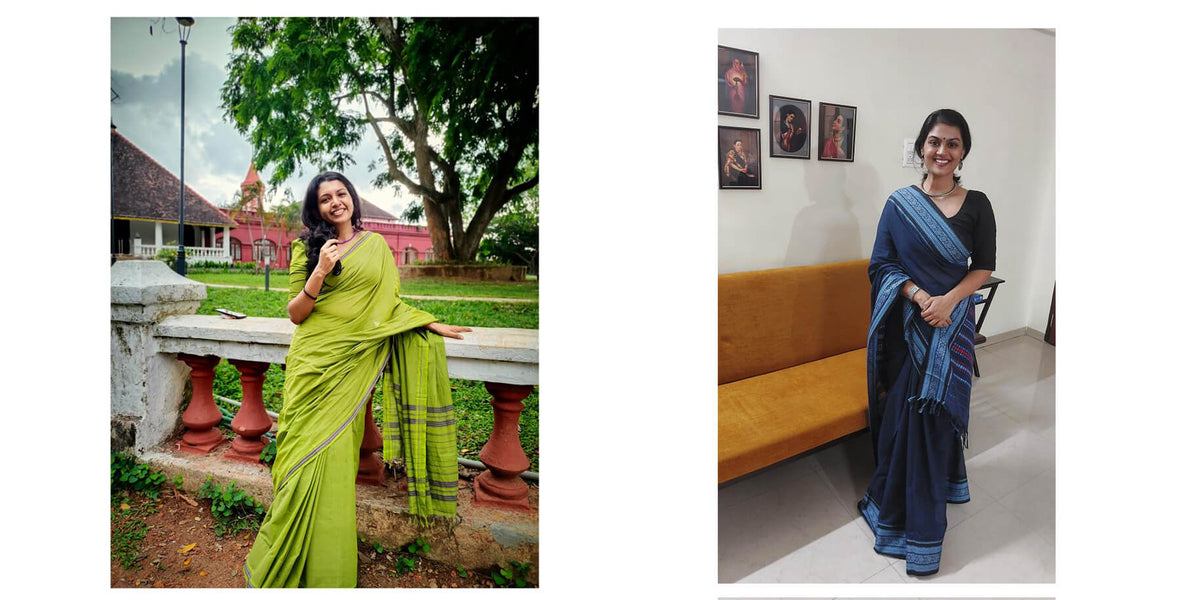 Lookbook of our customers slaying in our handloom sarees | Niram Neela